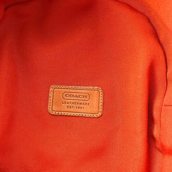 Coach Signature Monogram Jacquard Bucket Hat Khaki Brown Leather Trim SZ M/L - Picture 6 of 8